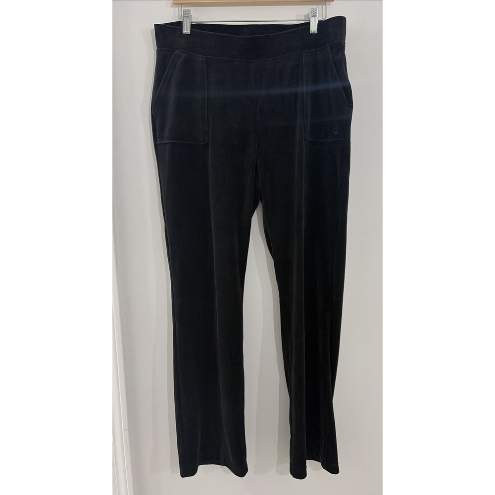 Juicy by Juicy Couture Womens Size Large Velour Pants Straight Comfort Black